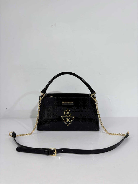 Sac TASSEDA K.ELEGANCE noir structuré avec bandoulière ajustable