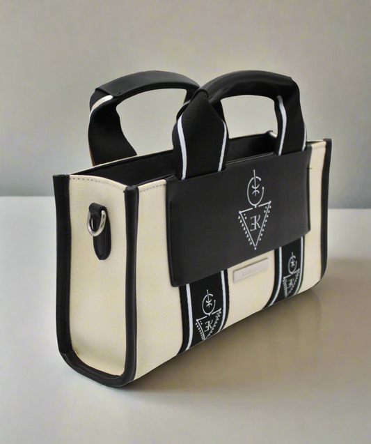 Sac BERBY K.ELEGANCE en toile noir et blanc, vue produit