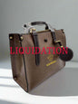 Sac AGGOURI K.Élégance brun chocolat avec logo doré, trois compartiments, édition limitée.